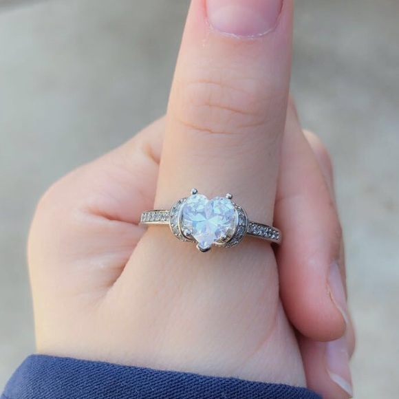 💎New Sterling Silver Stamped Diamond Ring - Picture 5 of 7